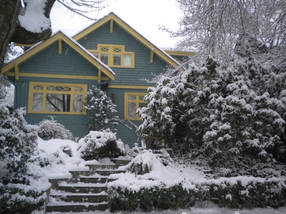 Winter image of a Mount Pleasant neighbourhood home Winter image of a Mount Pleasant neighbourhood home